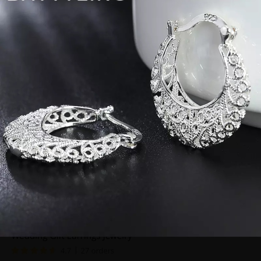 Platinum plated earrings